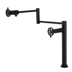 Belknap KS4700RX Two-Handle Deck Mount Pot Filler, Matte Black