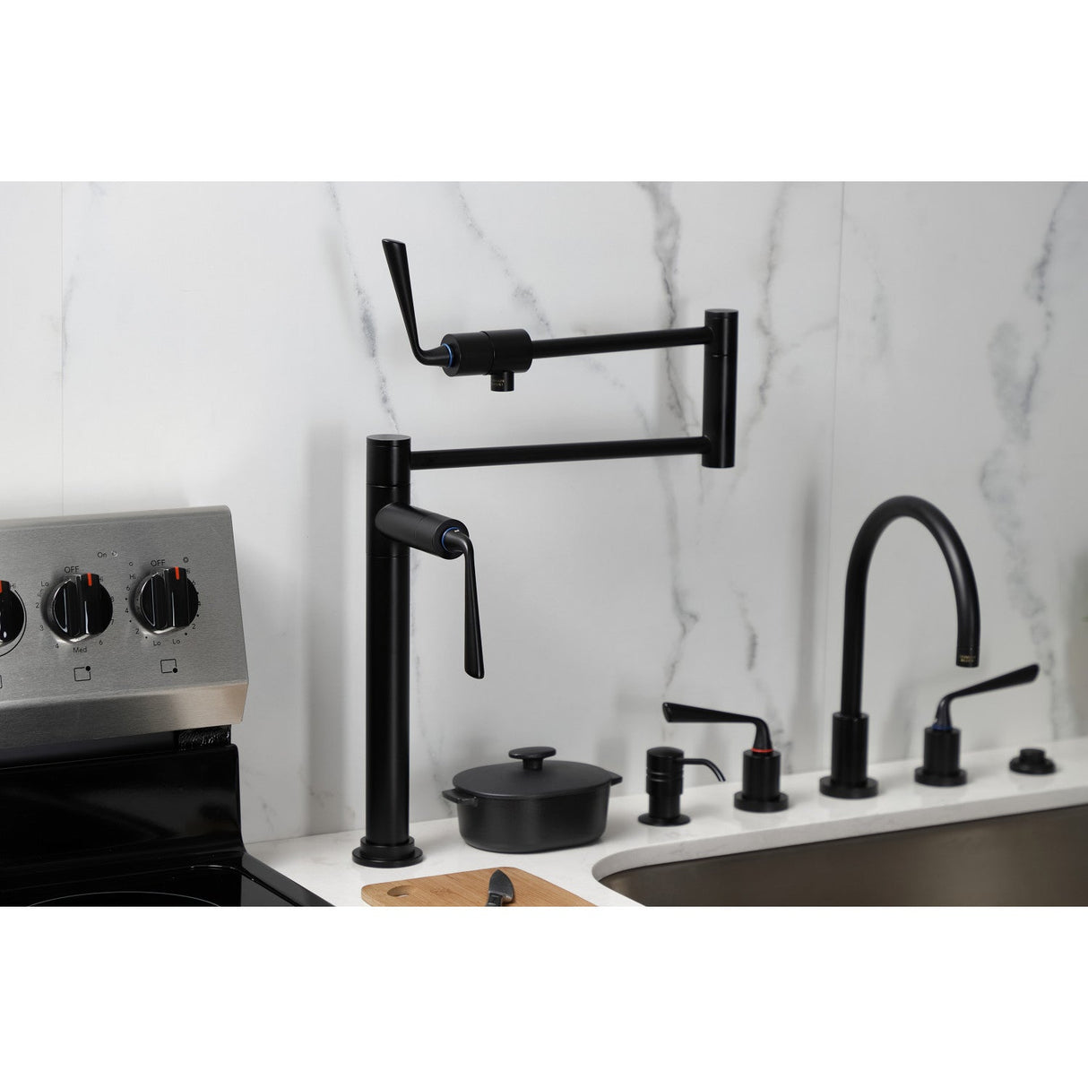 Silver Sage KS4700ZL Single-Hole Deck Mount Pot Filler, Matte Black