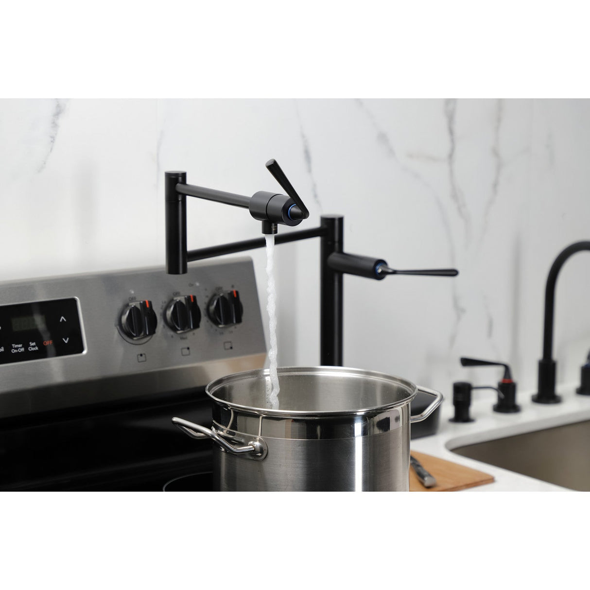 Silver Sage KS4700ZL Single-Hole Deck Mount Pot Filler, Matte Black