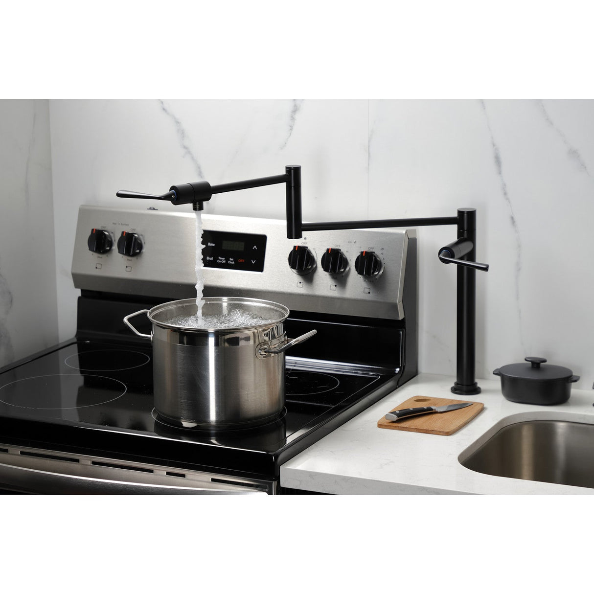 Silver Sage KS4700ZL Single-Hole Deck Mount Pot Filler, Matte Black