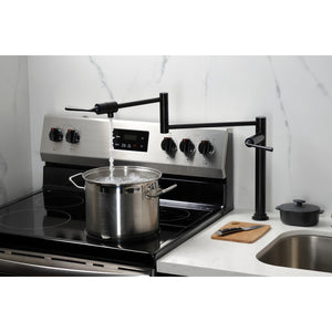 Silver Sage KS4700ZL Single-Hole Deck Mount Pot Filler, Matte Black