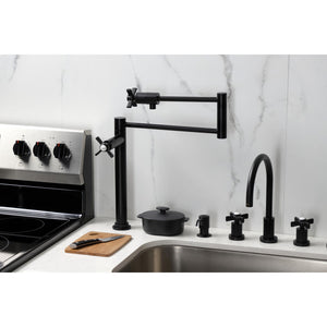 Millennium KS4700ZX Single-Hole Deck Mount Pot Filler, Matte Black