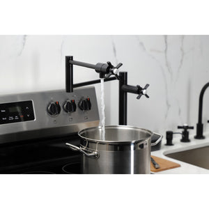 Millennium KS4700ZX Single-Hole Deck Mount Pot Filler, Matte Black