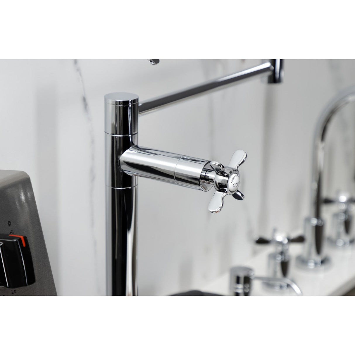 Essex KS4701BEX Single-Hole Deck Mount Pot Filler, Polished Chrome