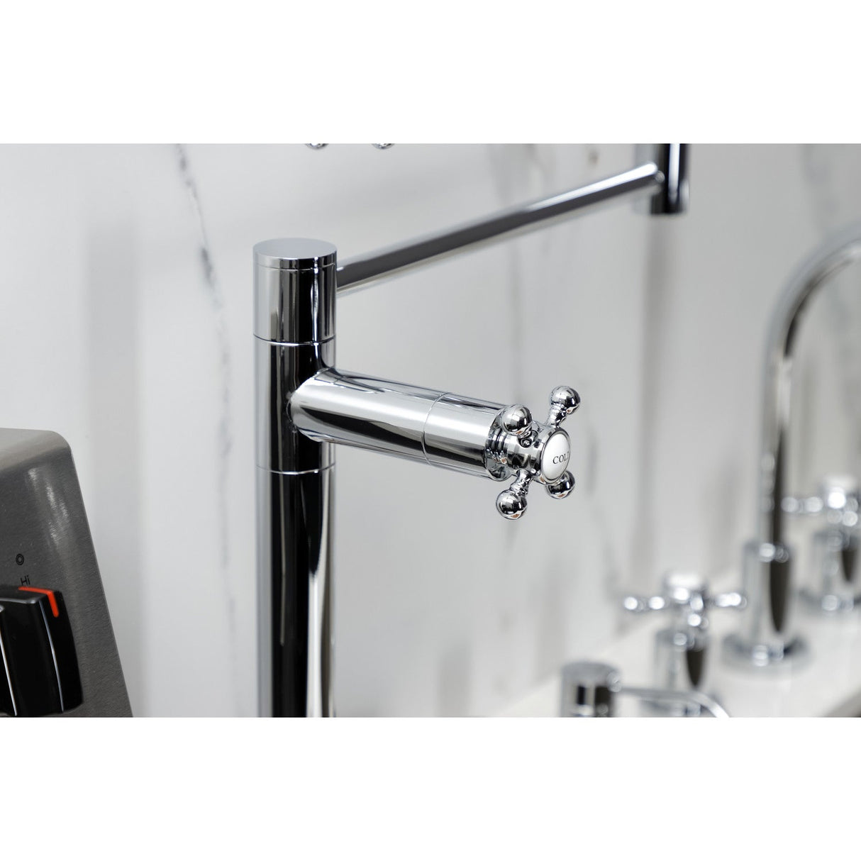 Metropolitan KS4701BX Single-Hole Deck Mount Pot Filler, Polished Chrome