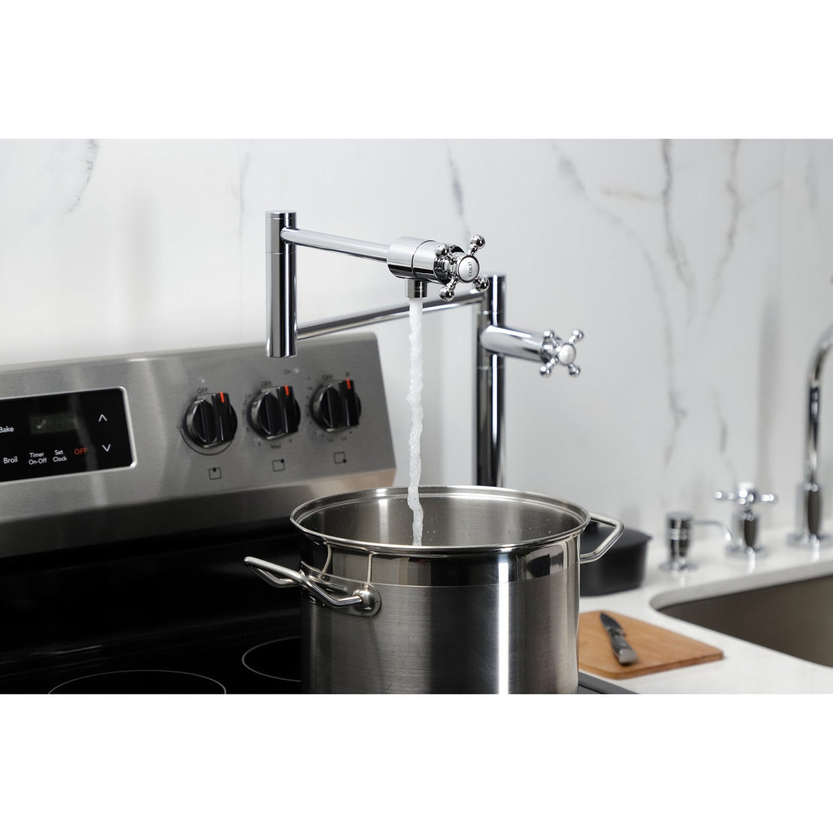 Metropolitan KS4701BX Single-Hole Deck Mount Pot Filler, Polished Chrome