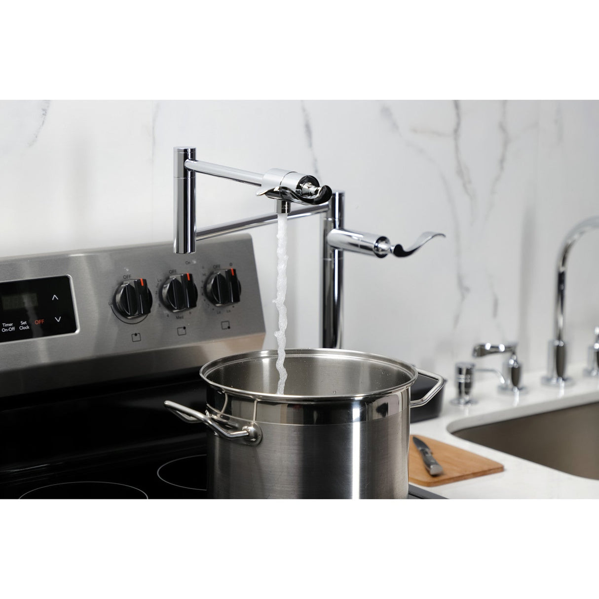 Century KS4701CFL Single-Hole Deck Mount Pot Filler, Polished Chrome