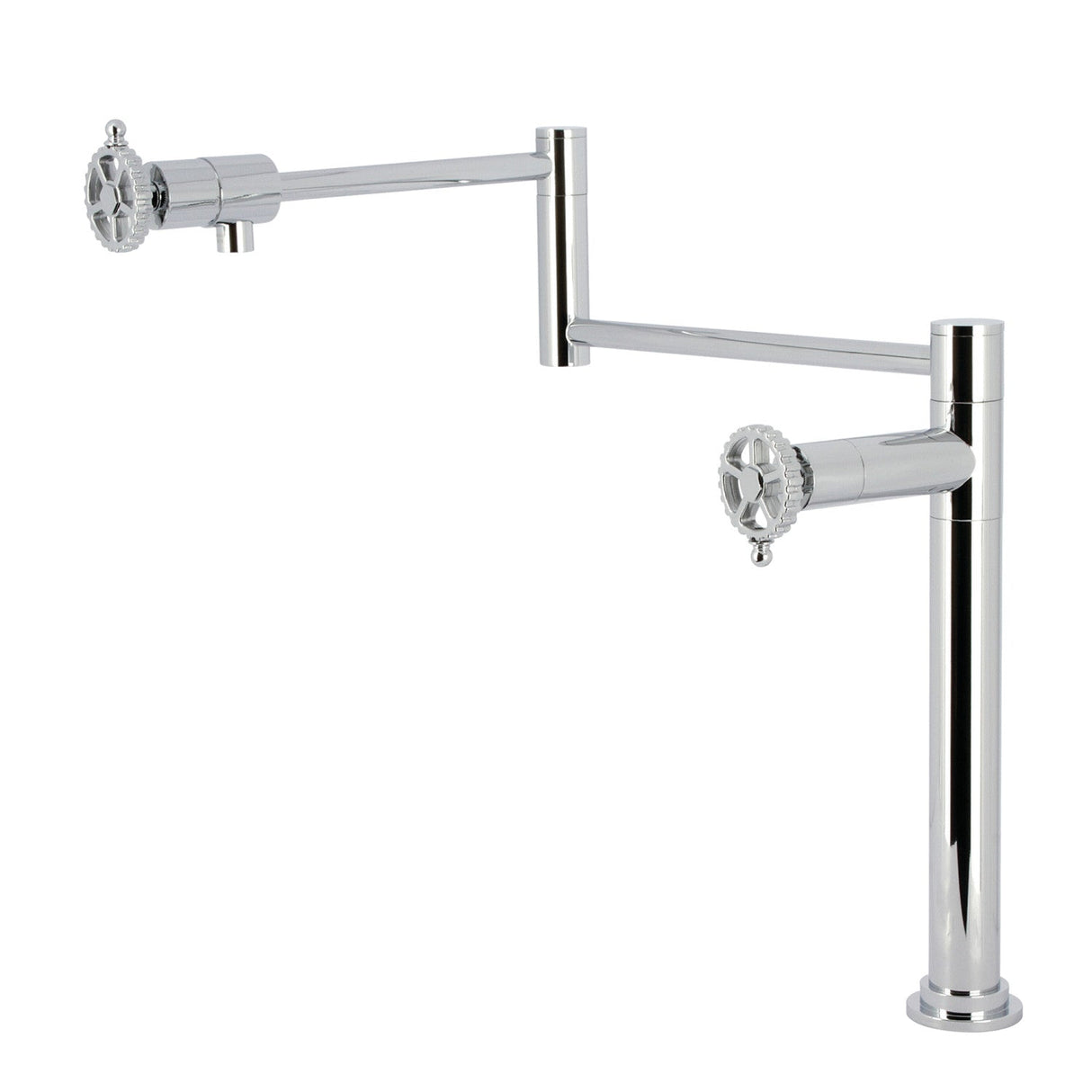 Fuller KS4701CG Two-Handle Deck Mount Pot Filler, Polished Chrome
