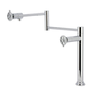 Fuller KS4701CG Two-Handle Deck Mount Pot Filler, Polished Chrome