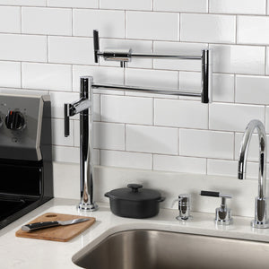 Kaiser KS4701CKL Single-Hole Deck Mount Pot Filler, Polished Chrome