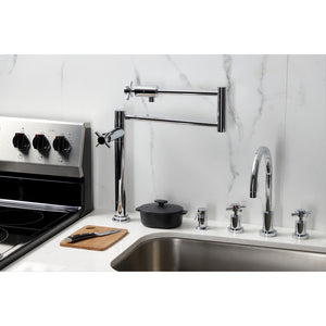 Concord KS4701DX Single-Hole Deck Mount Pot Filler, Polished Chrome