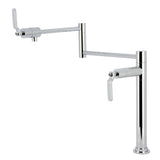 Whitaker KS4701KL Two-Handle Deck Mount Pot Filler, Polished Chrome