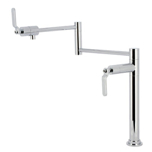 Whitaker KS4701KL Two-Handle Deck Mount Pot Filler, Polished Chrome