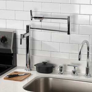 Milano KS4701ML Single-Hole Deck Mount Pot Filler, Polished Chrome