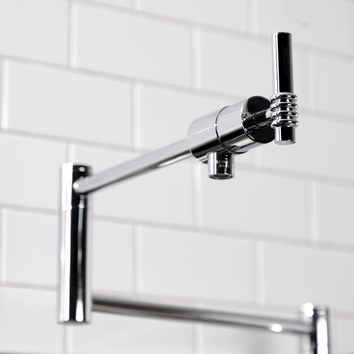 Milano KS4701ML Single-Hole Deck Mount Pot Filler, Polished Chrome