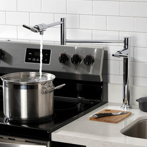 Milano KS4701ML Single-Hole Deck Mount Pot Filler, Polished Chrome