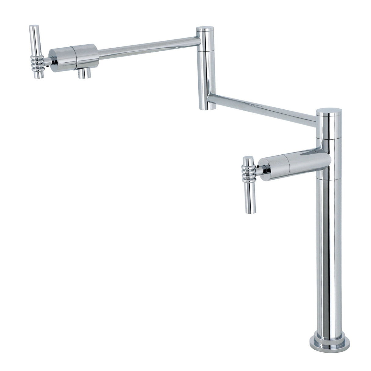 Milano KS4701ML Single-Hole Deck Mount Pot Filler, Polished Chrome