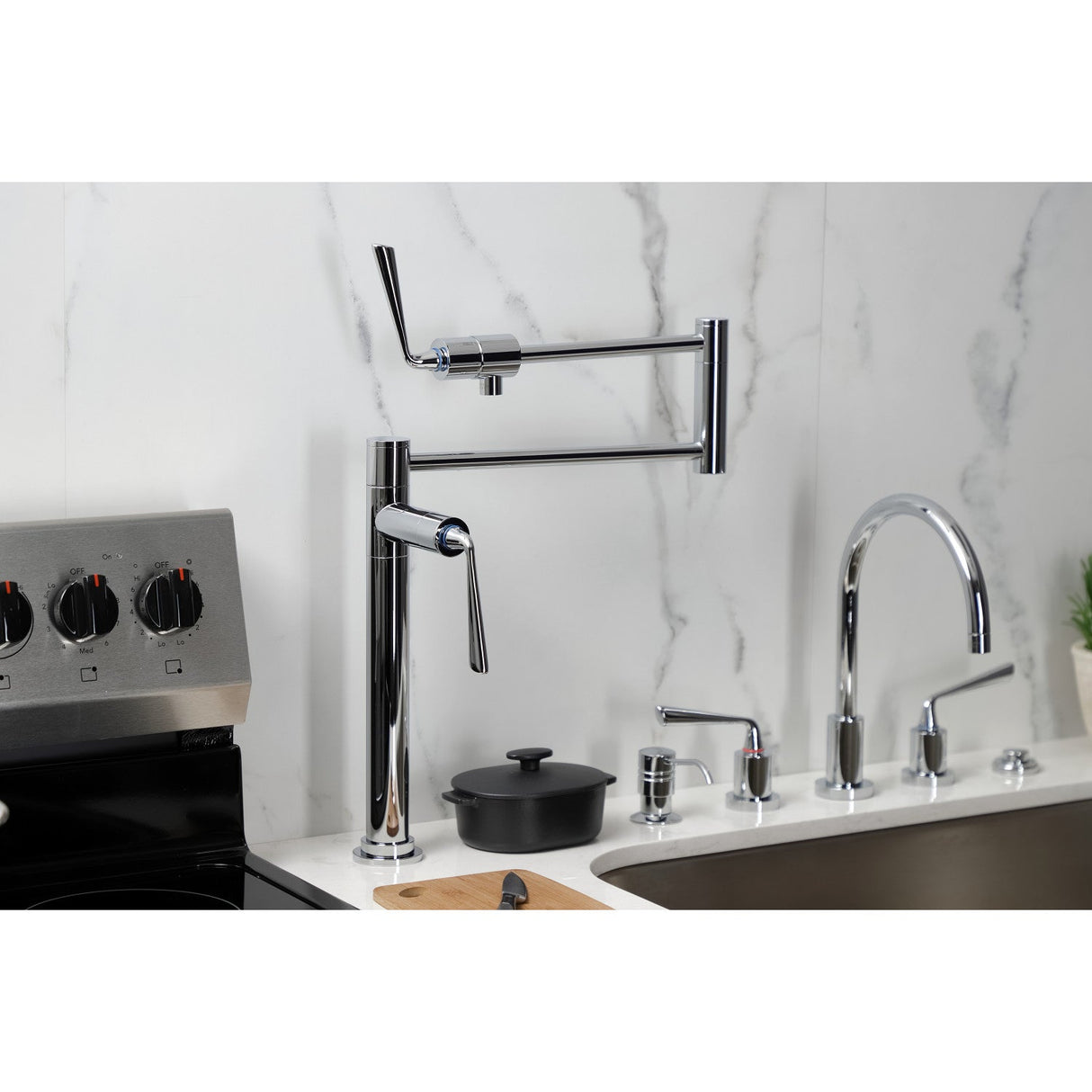 Silver Sage KS4701ZL Single-Hole Deck Mount Pot Filler, Polished Chrome
