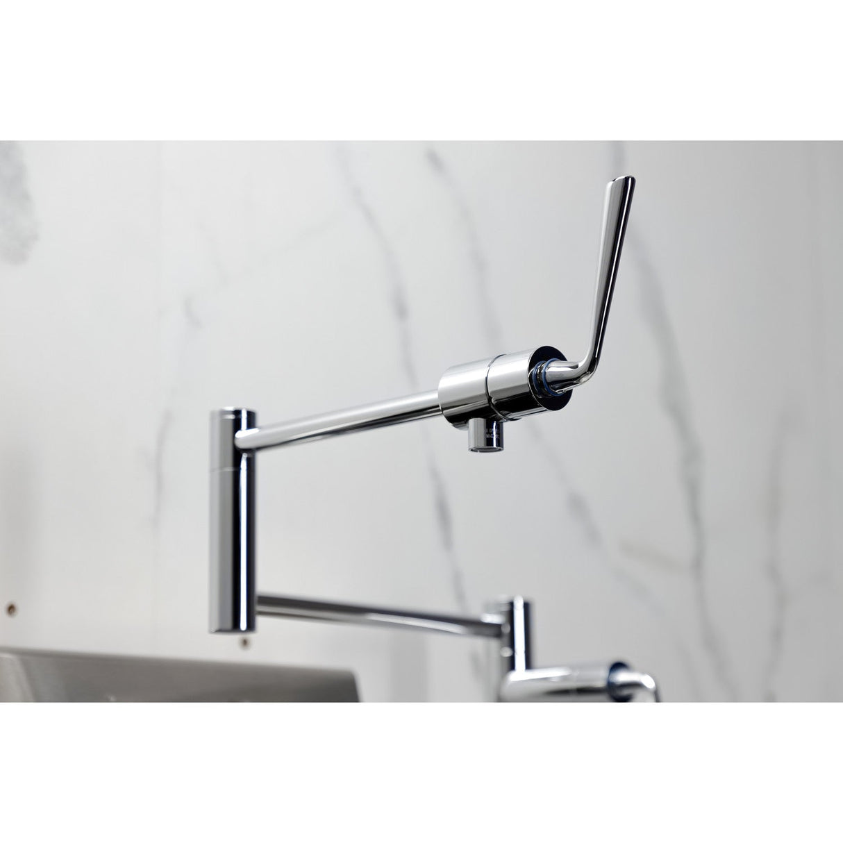 Silver Sage KS4701ZL Single-Hole Deck Mount Pot Filler, Polished Chrome