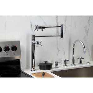 Millennium KS4701ZX Single-Hole Deck Mount Pot Filler, Polished Chrome
