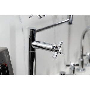 Millennium KS4701ZX Single-Hole Deck Mount Pot Filler, Polished Chrome