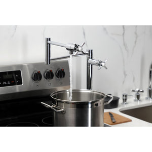 Millennium KS4701ZX Single-Hole Deck Mount Pot Filler, Polished Chrome