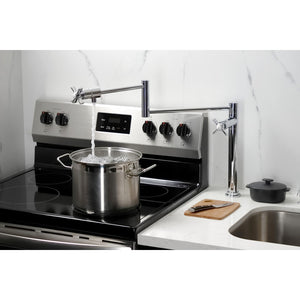 Millennium KS4701ZX Single-Hole Deck Mount Pot Filler, Polished Chrome