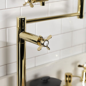 Essex KS4702BEX Single-Hole Deck Mount Pot Filler, Polished Brass