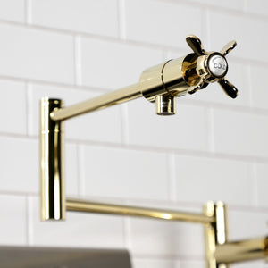 Essex KS4702BEX Single-Hole Deck Mount Pot Filler, Polished Brass