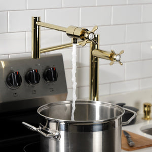 Essex KS4702BEX Single-Hole Deck Mount Pot Filler, Polished Brass