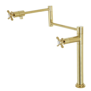 Essex KS4702BEX Single-Hole Deck Mount Pot Filler, Polished Brass