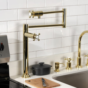 Metropolitan KS4702BX Single-Hole Deck Mount Pot Filler, Polished Brass