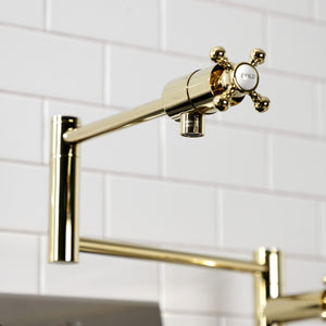 Metropolitan KS4702BX Single-Hole Deck Mount Pot Filler, Polished Brass