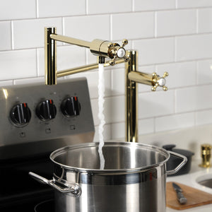 Metropolitan KS4702BX Single-Hole Deck Mount Pot Filler, Polished Brass
