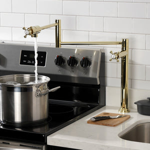 Metropolitan KS4702BX Single-Hole Deck Mount Pot Filler, Polished Brass