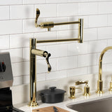 Century KS4702CFL Single-Hole Deck Mount Pot Filler, Polished Brass