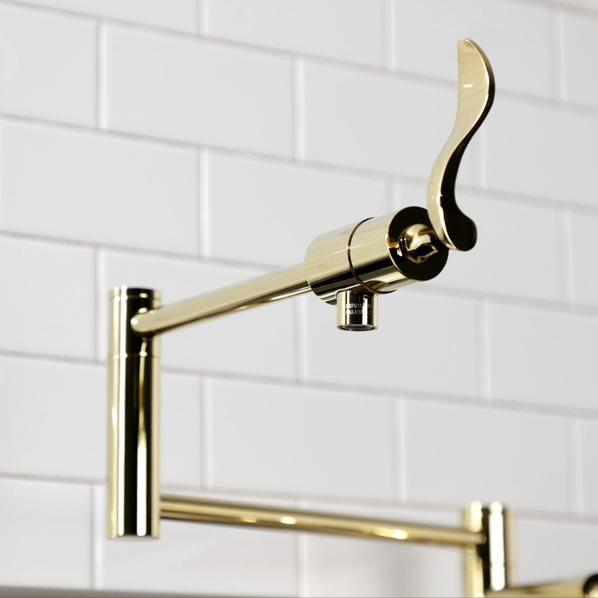 Century KS4702CFL Single-Hole Deck Mount Pot Filler, Polished Brass