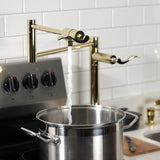 Century KS4702CFL Single-Hole Deck Mount Pot Filler, Polished Brass