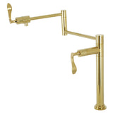 Century KS4702CFL Single-Hole Deck Mount Pot Filler, Polished Brass