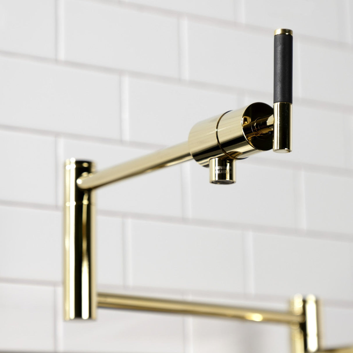 Kaiser KS4702CKL Single-Hole Deck Mount Pot Filler, Polished Brass