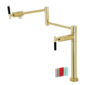 Kaiser KS4702CKL Single-Hole Deck Mount Pot Filler, Polished Brass