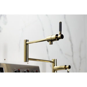 Kaiser KS4702DKL Single-Hole Deck Mount Pot Filler, Polished Brass