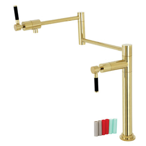 Kaiser KS4702DKL Single-Hole Deck Mount Pot Filler, Polished Brass