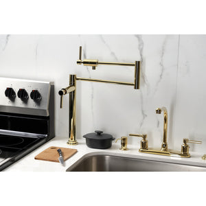 Concord KS4702DL Single-Hole Deck Mount Pot Filler, Polished Brass