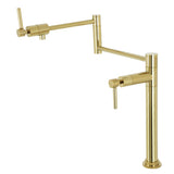 Concord KS4702DL Single-Hole Deck Mount Pot Filler, Polished Brass