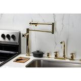 Concord KS4702DX Single-Hole Deck Mount Pot Filler, Polished Brass