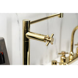 Concord KS4702DX Single-Hole Deck Mount Pot Filler, Polished Brass