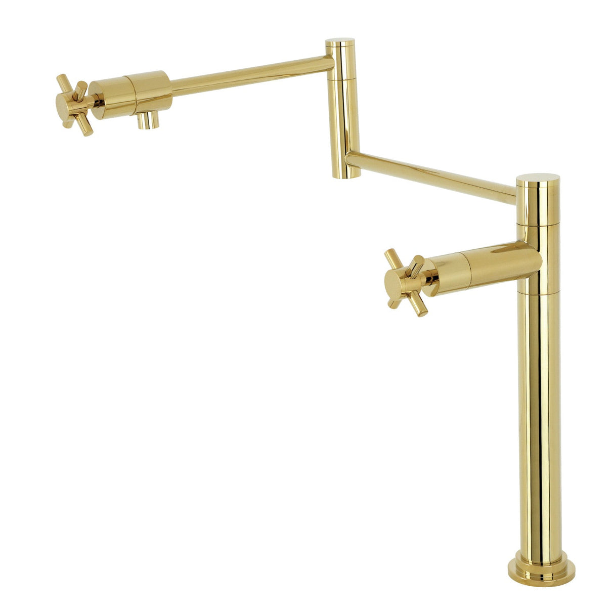 Concord KS4702DX Single-Hole Deck Mount Pot Filler, Polished Brass