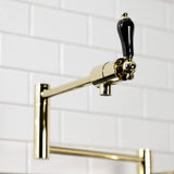 Duchess KS4702PKL Single-Hole Deck Mount Pot Filler, Polished Brass