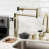 Duchess KS4702PKX Single-Hole Deck Mount Pot Filler, Polished Brass